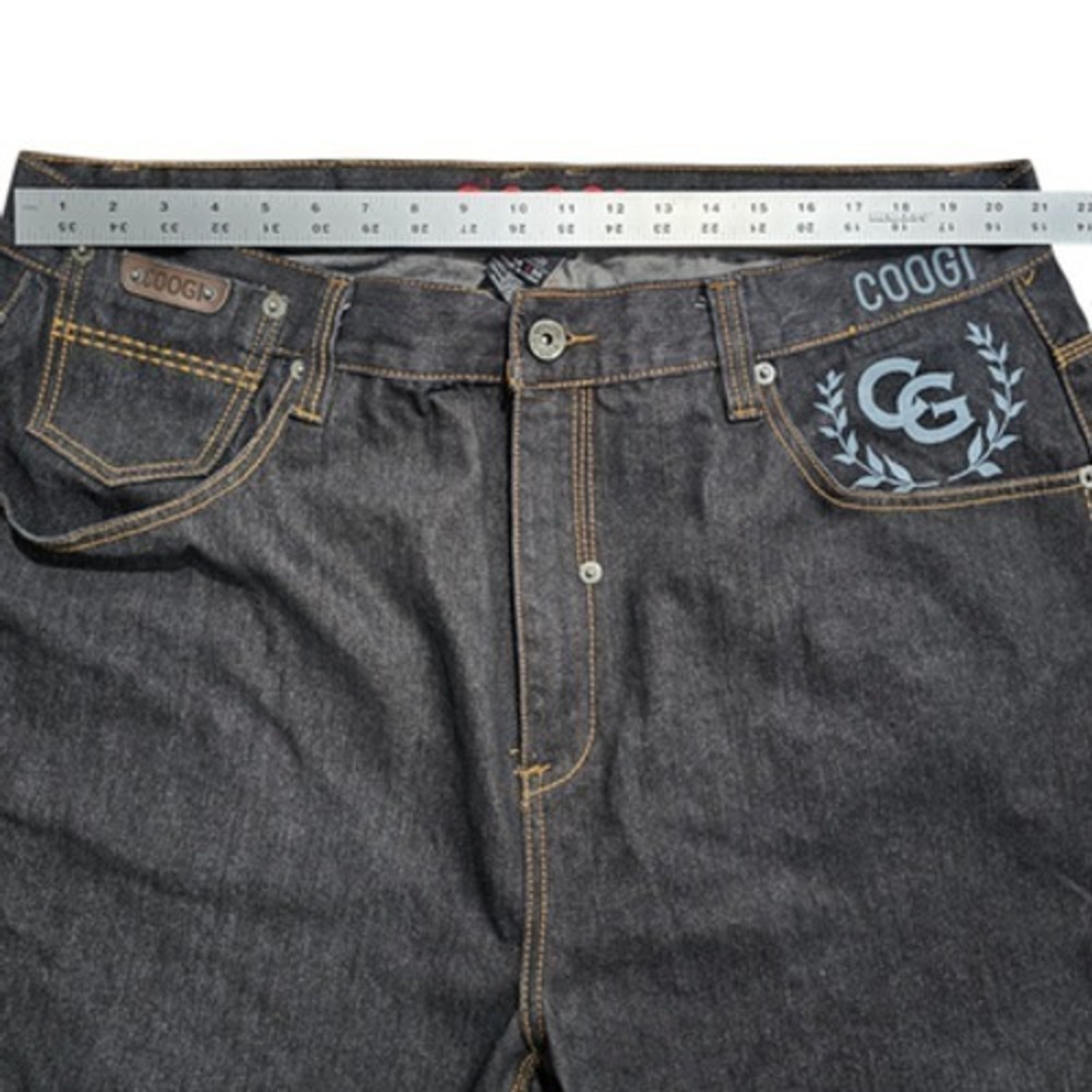COOGI Mens Dark Wash Blue Jeans Size 44 Straight Leg Embroidered Logo Denim Y2K - Picture 7 of 12